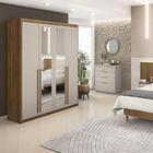 Roupeiro De Casal 4 Portas E Espelho Brasil Nature Fendi