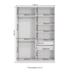 Roupeiro de Casal 2 Portas de Correr Branco Kappesberg 230x158x56cm