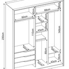 Roupeiro De Casal Espanha 2 Portas Amêndola/grafito - Bela Mó