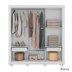 Roupeiro com Espelho 3 Portas de Correr e 2 Gavetas 15x46x191 MDP Branco  Caemmun