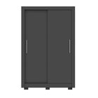 Roupeiro com 2 Portas de Correr e 2 Gavetas 15x46x133 MDP Preto Caemmun