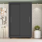 Roupeiro com 2 Portas de Correr e 2 Gavetas 15x46x133 MDP Preto Caemmun