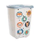 Roupeiro Decorado Azul Cesto Organizador Roupas Lavanderia Br