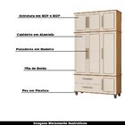 Roupeiro Decorativo 3 Portas Antony Mdf E Mdp Nature/offwhite