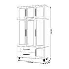 Roupeiro Decorativo 3 Portas Antony Mdf E Mdp Nature/offwhite