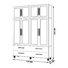 Roupeiro Decorativo 4 Portas Antony Mdf E Mdp Nature/offwhite