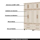 Roupeiro Decorativo 4 Portas Antony Mdf E Mdp Nature/offwhite