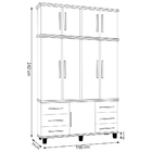 Roupeiro Decorativo 4 Portas Tommy Mdf E Mdp Nature G21 - Gra