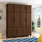 Roupeiro Decorativo 4 Portas Tommy Mdf E Mdp Noce G21 - Gran