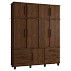 Roupeiro Decorativo 4 Portas Tommy Mdf E Mdp Noce G21 - Gran