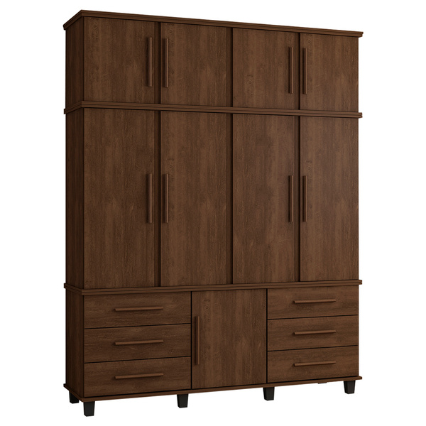 Roupeiro Decorativo 4 Portas Tommy Mdf E Mdp Noce G21 - Gran