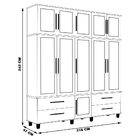 Roupeiro Decorativo 5 Portas Antony Mdf E Mdp Nature/offwhite