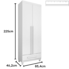 Roupeiro Dubai 2 Portas Branco - Rv Móveis