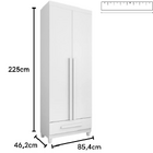 Roupeiro Dubai 2 Portas Branco - Rv Móveis