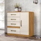 Roupeiro E Cômoda Sapateira Cantão Freijó Off White