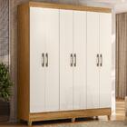 Roupeiro E Cômoda Sapateira Cantão Freijó Off White