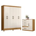 Roupeiro E Cômoda Sapateira Cantão Freijó Off White