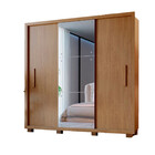 Roupeiro Elite 3 Portas Com Espelho 227 Cm De Largura Em Mdp