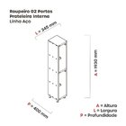 Roupeiro Em Aço Mt 1v 2 Portas Fechadura Com Prateleira Inter