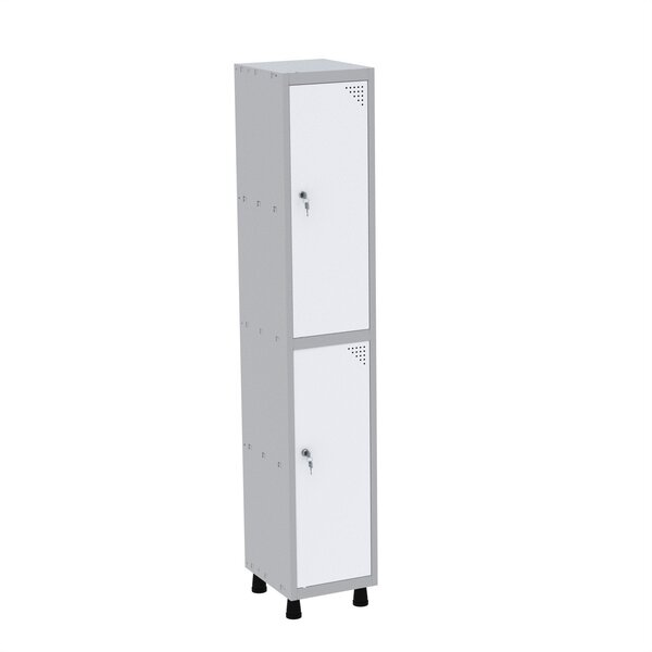 Roupeiro Em Aço Mt 1v 2 Portas Fechadura Com Prateleira Inter