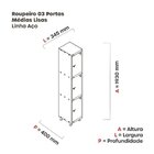 Roupeiro Em Aço Mt 1v 3 Portas - Fechadura Branco/preto