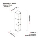 Roupeiro Em Aço Mt 1v 3 Portas - Fechadura Laranja Picasso