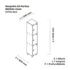 Roupeiro Em Aço Mt 1v 3 Portas - Fechadura Preto/azul Dali