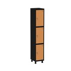 Roupeiro Em Aço Mt 1v 3 Portas - Fechadura Preto/laranja Pica