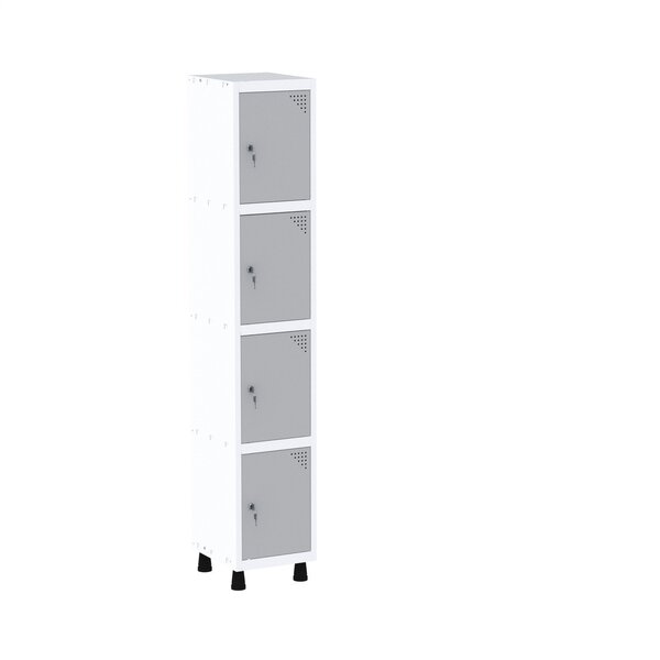 Roupeiro Em Aço Mt 1v 4 Portas - Fechadura Branco/cinza