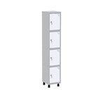 Roupeiro Em Aço Mt 1v 4 Portas - Fechadura Cinza/branco