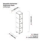 Roupeiro Em Aço Mt 1v 4 Portas - Pitão Preto/cinza