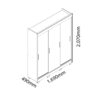 Roupeiro Espelho 3 Portas Viena Madeirado Off White - Gelius