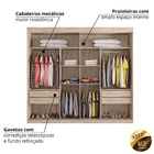 Roupeiro F108 Gold 2 Portas Deslizantes - Amarula