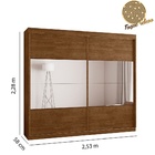 Roupeiro F108 Gold 2 Portas Deslizantes Com Espelho - Malbec