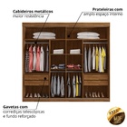 Roupeiro F108 Gold 2 Portas Deslizantes Com Espelho - Malbec