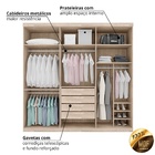 Roupeiro F108 Gold 6 portas - Amarula