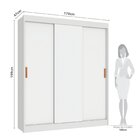 Roupeiro Flex 3 Portas 4 Gavetas Reversível Capri Branco/preto