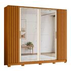 Roupeiro Flex E Espelho Frisado Assai Cinamomo Off White