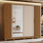 Roupeiro Flex Frisado E Espelho Araruna Jatobá Fendi Metalic