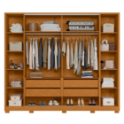 Roupeiro Flex Ripado Com Espelho Arapuã Cinamomo Off White