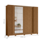 Roupeiro Flex Ripado Com Espelho Arapuã Jatoba Fendi Metalic