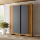 Roupeiro Fresado 2 Portas Houston Freijó Cinza