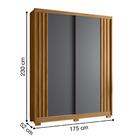 Roupeiro Fresado 2 Portas Houston Freijó Cinza