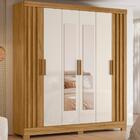 Roupeiro Fresado Com Espelho Lagos Freijó Off White