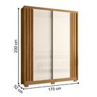 Roupeiro Fresado Espelhado 2 Portas Madri Freijó Off Whte