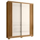 Roupeiro Fresado Espelhado 2 Portas Madri Freijó Off Whte