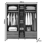 Roupeiro Grafeno Com Espelho Imbuia - Fabri Móveis