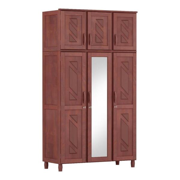 Roupeiro Grécia 03 Portas Com Maleiro E Espelho Móveis Cavazo