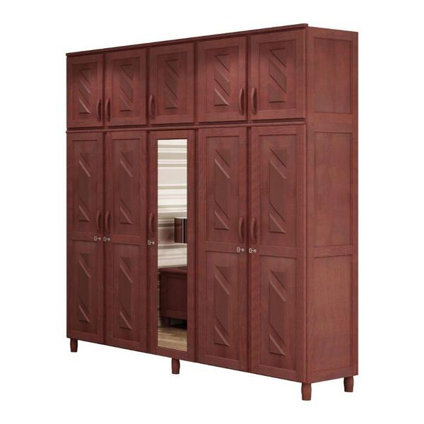 Roupeiro Grécia 05 Portas Com Maleiro E Espelho Móveis Cavazo