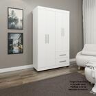 Roupeiro Guarda Roupa 4 Portas Prateleiras 2 Gavetas Preto